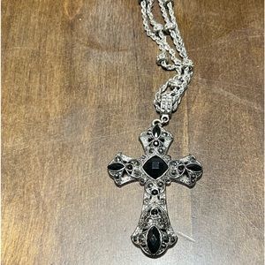 Silver and black cross